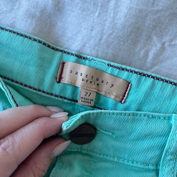 Sanctuary teal denim shorts size 27 - Picture 2 of 4